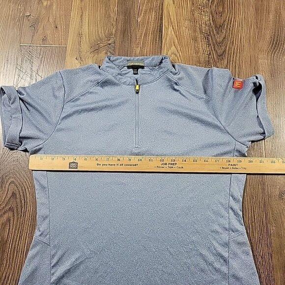 McDonalds Shirt Womens Medium Blue 3/4 Zip Work Short Sleeve - Picture 4 of 7